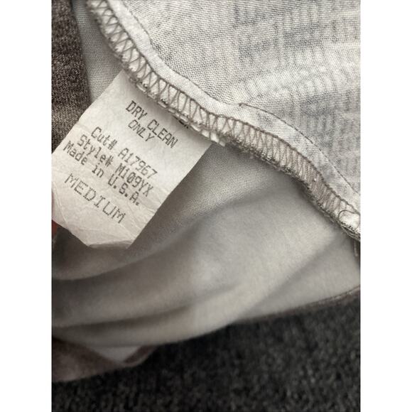 Sky Top Blouse 3/4 Dolman Sleeve Cold Shoulder Gray Chain Neck Geometric M - Picture 7 of 9